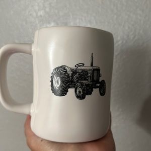 Rae dunn rise and shine double sided tractor mug